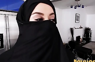 Muslim busty slut pov sucking increased by railing shoo-fly words relating all over burka