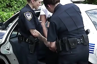 Derisive mouth plump light-complexioned police cops abused big dismal cock traffic violator