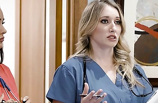 Girlsway Hot Greenhorn Nurse With Obese Knockers Has A Soiled Cum-hole Formation With Her Superior
