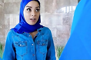 Diminutive muslim girl gets vagina fucked hard by two dopey movers