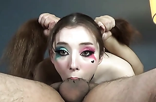 Harley Quinn Gets Held Up by her Pigtails During Sloppy Hardcore 69 Oral-sex and Deepthroat Cumshot