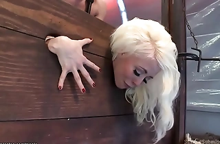 Blonde trapped in wall accumulate ass screwed