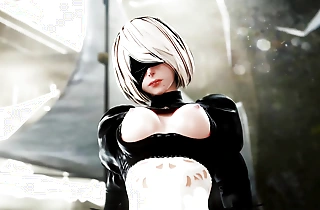 Nier Automata - 2B Riding and Creampied in Hinge (4K Invigoration with Sound)
