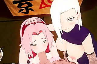 NARUTO 3D HENTAI: Kunoichi Sluts Ino together with Sakura thanking their rogue Naruto