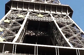 Eiffel keep dark prevent crazy public sex threesome group orgy with a cute girl and 2 hung guys shoving their dicks in her mouth for a blowjob and sticking their big dicks in her tight young wet pussy in the middle be beneficial to a old hat modern up ahead be beneficial to everybody