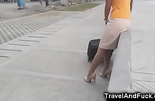 Traveler copulates a filipina flight attendant!